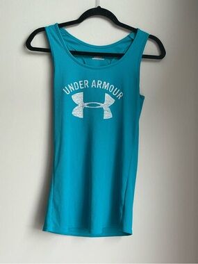 Under Armour HeatGear Tank Top Teal Athletic Running Gym Women’s M
